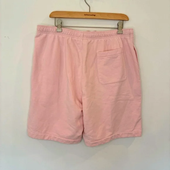 Lacoste Live! X Supreme Pink Drawstring Elastic Waist Shorts Terry Style Large - Picture 2 of 9